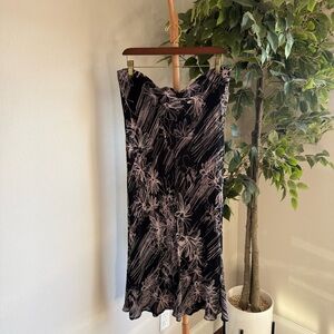 Wallis Vintage Black & Pink Maxi Skirt Women’s Plus Size 14